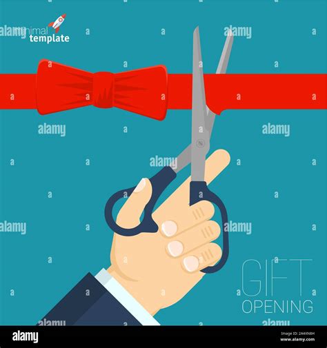 Red ribbon cutting Stock Vector Image & Art - Alamy