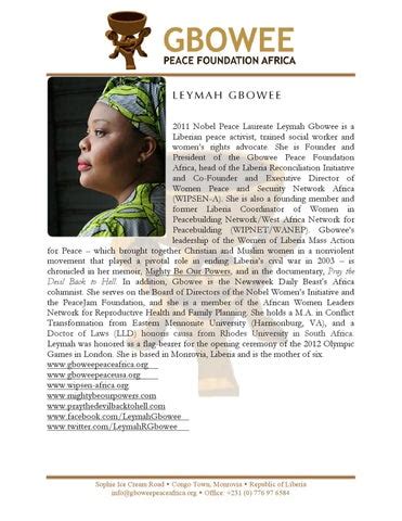 Leymah Gbowee Biography by GlobeMed - Issuu