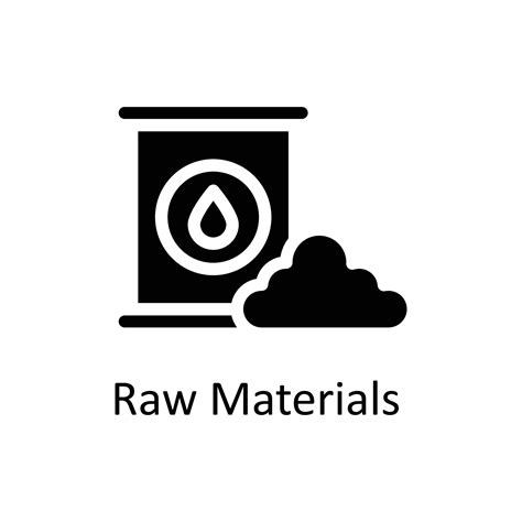 Raw Materials Vector Solid Icons. Simple stock illustration stock ...