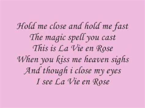 La vie en rose lyrics - tewsprogram