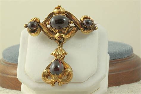 15C Almandine Garnet Carbuncle Brooch from emilysattictreasures on Ruby ...