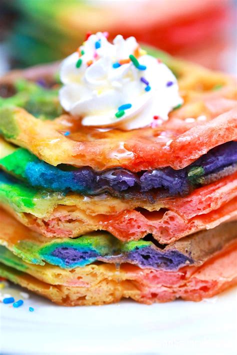 Rainbow Waffles Recipe [Video] - Sweet and Savory Meals