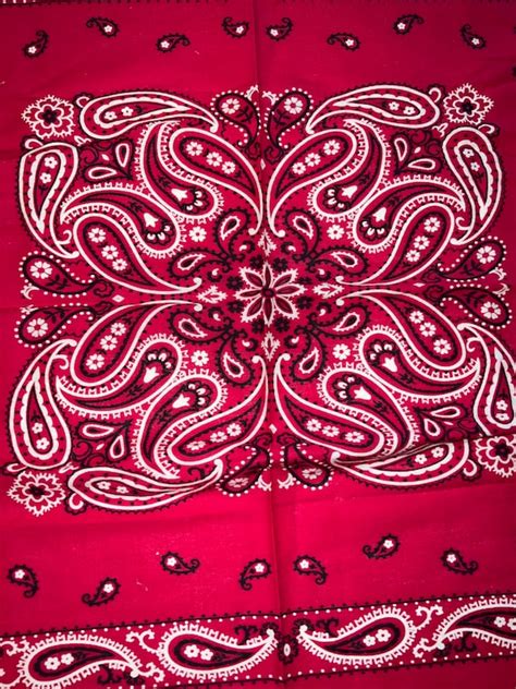 Vintage Red Paisley Bandana. Red Bandana With Paisley… - Gem