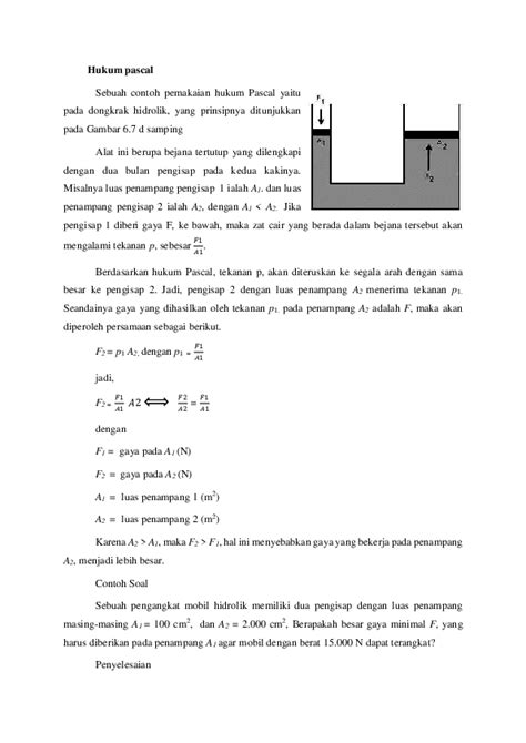 (PDF) Contoh soal hukum pascal dan hukum archimedes docx | Nur Resma ...