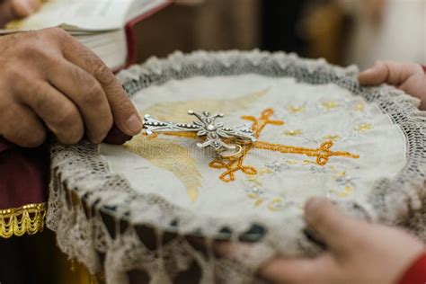 Priest Blessing Wedding Rings during a Traditional Armenian Wedding ...