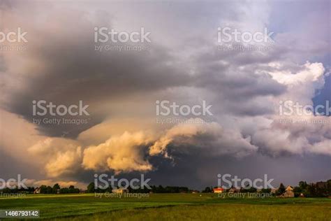 Severe Thunderstorm Clouds Landscape With Storm Clouds Stock Photo ...