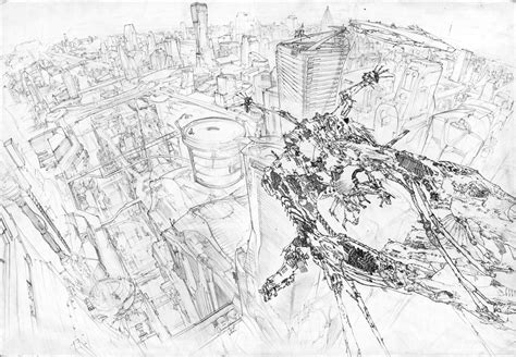 ArtStation - space city line-drawing, Dal-Yong Kim