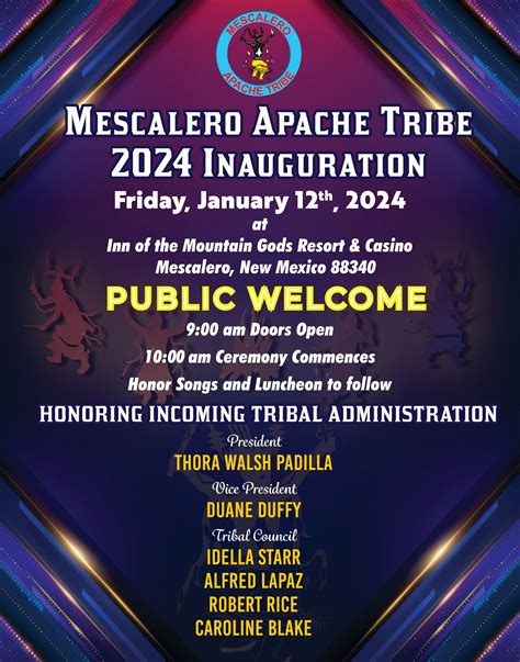 Mescalero Apache Tribe 2024 Inauguration - Official Website of the ...