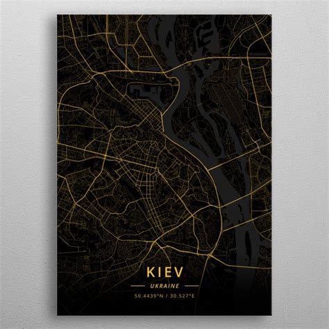 'Kiev Ukraine' Poster, picture, metal print, paint by Designer Map Art | Displate | Map art, Map ...