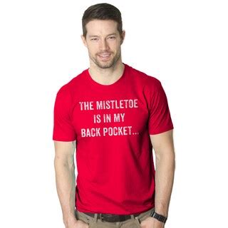 Mens Mistletoe In Back Pocket Funny Holiday Christmas T shirt - Overstock - 16182954