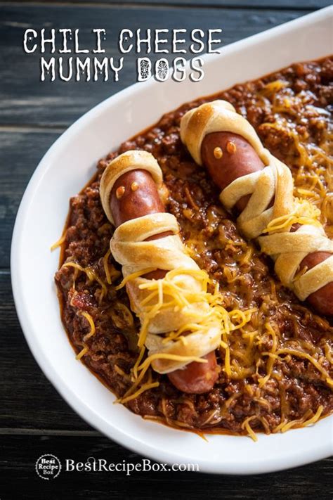 Chili Cheese Mummy Dogs Recipe for Halloween | Best Recipe Box | Recipe ...