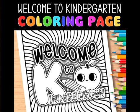 Welcome to Kindergarten Coloring Page Back to School Open House Teacher ...