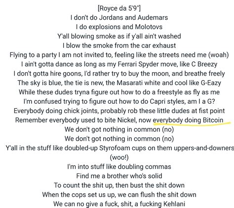 Eminem - Kamikaze - Not alike (feat. Royce da 5'9") : r/Bitcoin