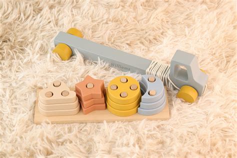 Handmade Wooden Train Sets With Building Blocks, Handmade Educational ...