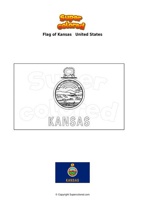 Coloring page Flag of Kansas United States - Supercolored.com