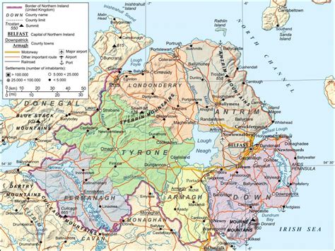 Flughäfen in northern ireland-map - Karte der Flughäfen in Nordirland ...