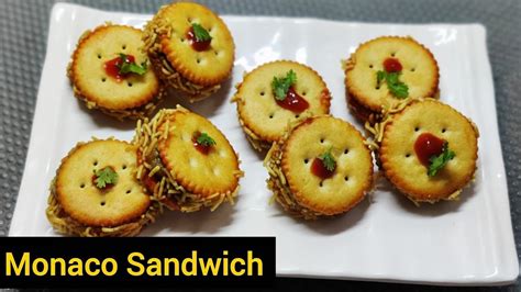 Monaco biscuit Sandwich Recipe Just in 5 Minutes | Party Starter | Fireless Recipe | Cook with ...