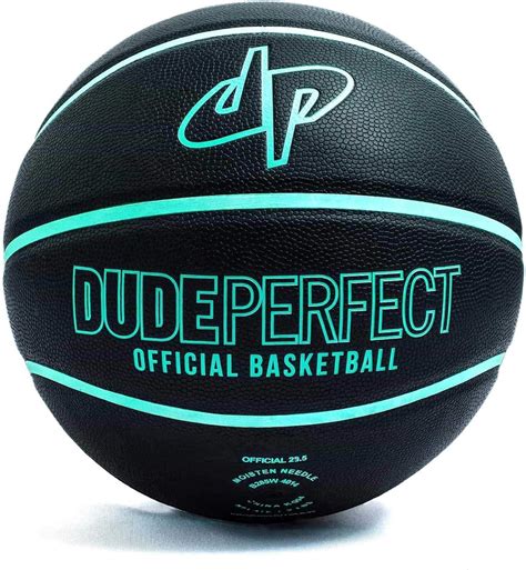 Dude Perfect Ballon de basket officiel // Noir + Vert : Sports et Loisirs