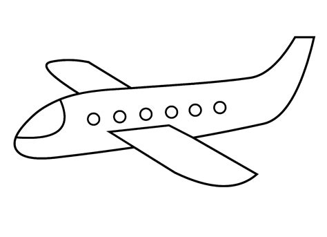 Simple Airplane Coloring Page - Free Printable Coloring Pages