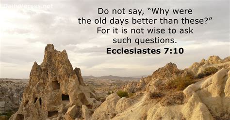 Ecclesiastes 7:10 - Bible verse - DailyVerses.net