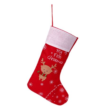 Christmas Stockings Elk Socks Santa Claus Candy Gifts Hang Bag Sock Decor Xmas Tree Decoration ...