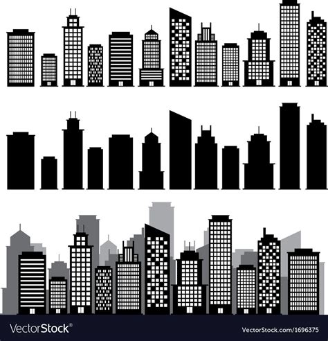 Building black and white icon set Royalty Free Vector Image , #SPONSORED, #white, #icon, # ...