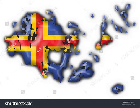 Aland Aaland Button Flag Map Shape Stock Photo 6596251 : Shutterstock