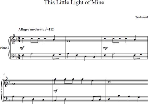 This Little Light Of Mine Piano Sheet Music