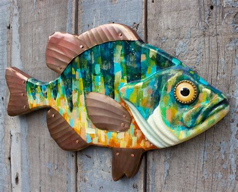 Colorful Sunfish Folk Art Fish Wall Art 21 | Etsy