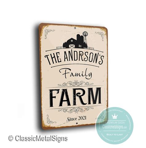 CUSTOM FARM SIGN, Personalized Farm Sign, Outdoor Signs, Family Farm ...