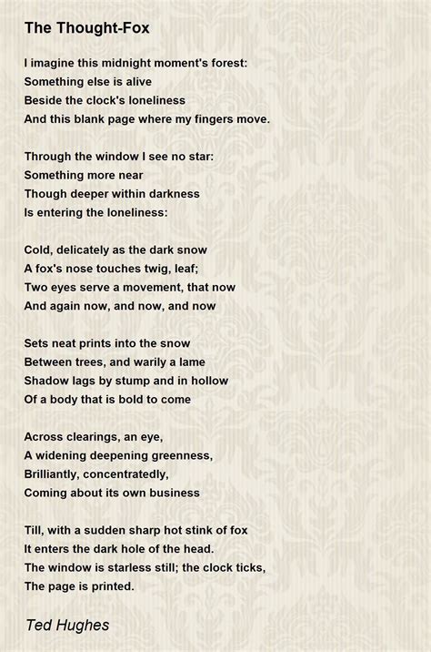 The Thought-Fox - The Thought-Fox Poem by Ted Hughes