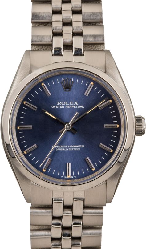 Buy Used Rolex Oyster Perpetual 177200WBLRO | Bob's Watches - Sku: 120053