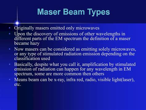 PPT - Masers (Microwave Amplification by Stimulated Emission of Radiation) PowerPoint ...