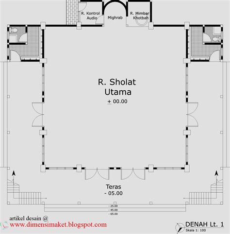 Gambar Desain Masjid Musholla 003 Contoh Gambar 2 Lantai Denah Musolah di Rebanas - Rebanas