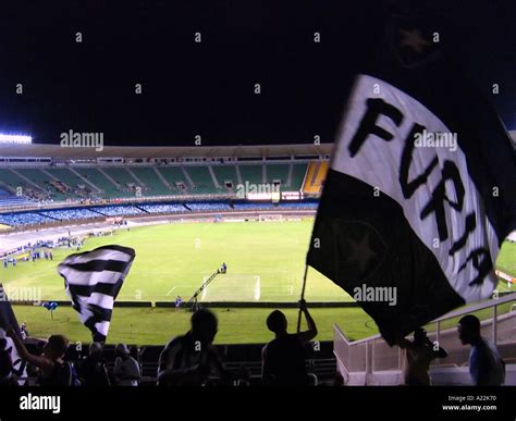 Botafogo fans watch a football game from the terraces in Maracana ...