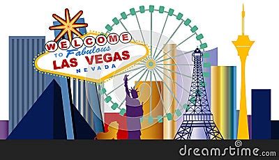 Las Vegas Strip Stock Vector - Image: 50746235