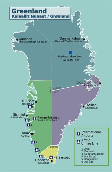 Greenland political map