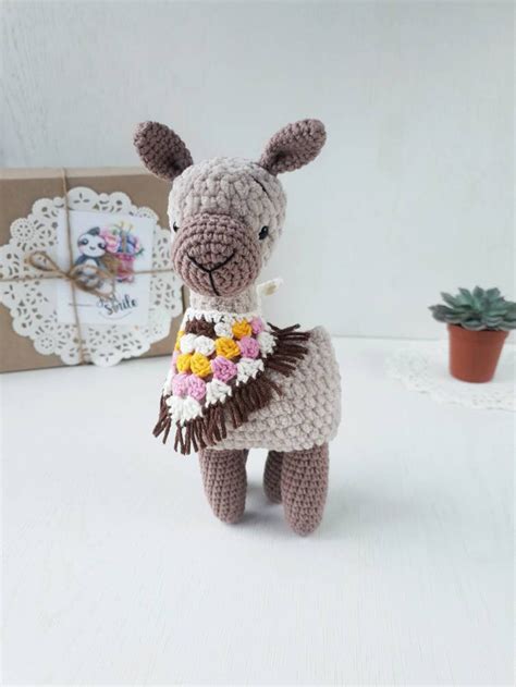 Crochet Llama Stuffed Animal Knitted Alpaca Toy Plush Soft - Etsy