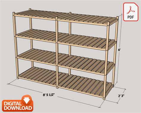 Storage Rack Digital Plan, DIY Garage Shelf Construction Plan PDF - Etsy