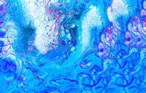 Soothing Abstract Background with Mixed Acrylic Paints. Hand Painted in the Style of Fluid Art ...