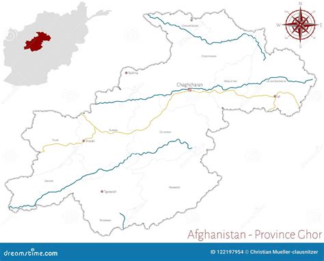 Map of the Afghan Province of Ghor Stock Vector - Illustration of ...