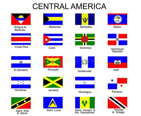 Flags Of Central America Countries Stock Vector - Image: 12977709