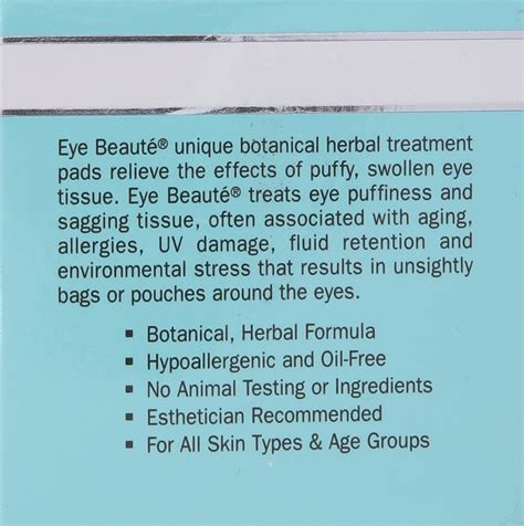 Complexe Eye Beaute Treatment Pads | Herbal Solution | Under Eye Bags and Puffy Eyes Treatment ...