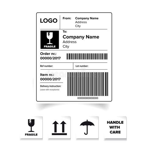 Shipping Label Barcode Template Stock Vector - Illustration of symbols, graphic: 99813271