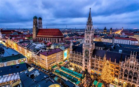 Wallpaper Munich, Germany, city, night, buildings, lights 1920x1200 HD ...