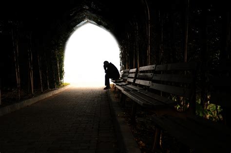 Depressed Man Sitting On The Bench | Tricia Lott Williford