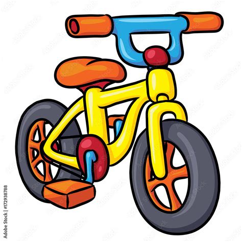 Bicycle Cartoon Illustration of cute cartoon bicycle. Stock Vector ...