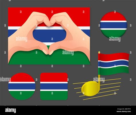 Gambia flag icon. National flag of Gambia vector illustration Stock ...