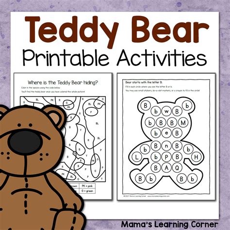 Teddy Bear Printable Activities - Mamas Learning Corner