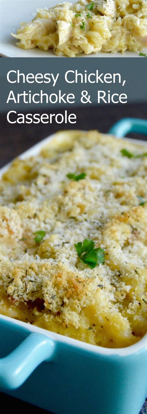 Cheesy Chicken Artichoke casserole! THE amazing potluck dish everyone will ask the recipe for ...